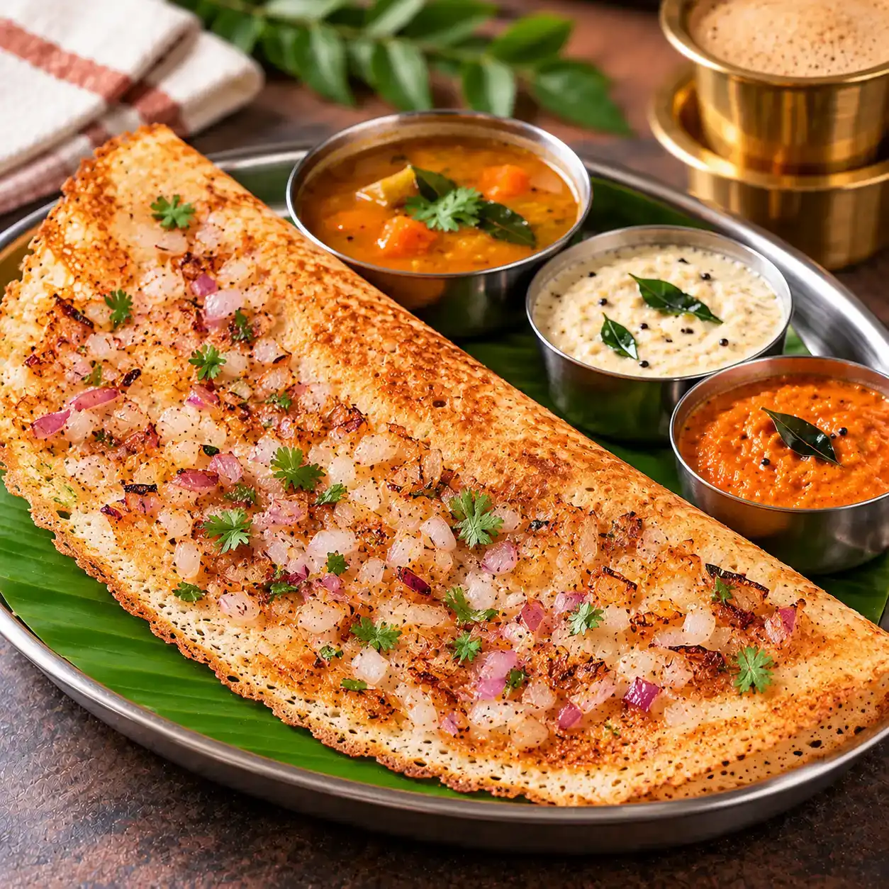 Onion Dosa — Golden-crisp and irresistibly savory, our Onion Dosa features a at Apna Bazar - Eatery